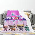 Super Kitties 3D Printed Plush Blanket Flannel Fleece Throw Warm Gift for Kids Adults Home Office