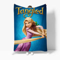 Tangled 3D Printed Plush Blanket Flannel Fleece Throw Warm Gift for Kids Adults Home Office