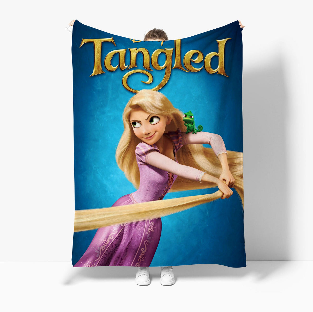 Tangled 3D Printed Plush Blanket Flannel Fleece Throw Warm Gift for Kids Adults Home Office