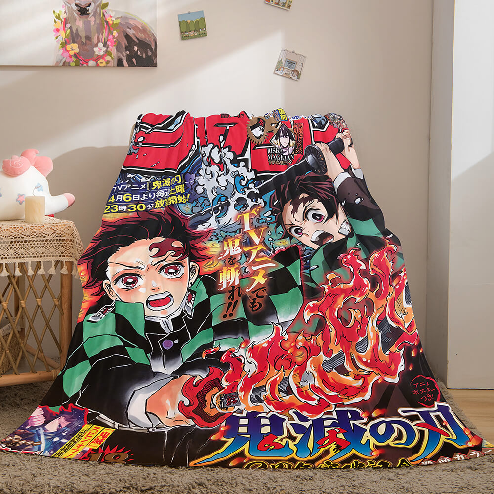 2026 NEW Anime Demon Slayer Flannel Fleece Throw Blanket