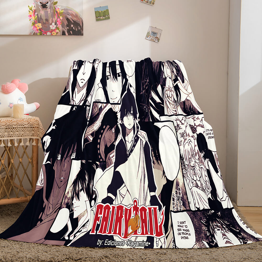 2026 NEW Anime Fairy Tail Flannel Caroset Throw Blanket