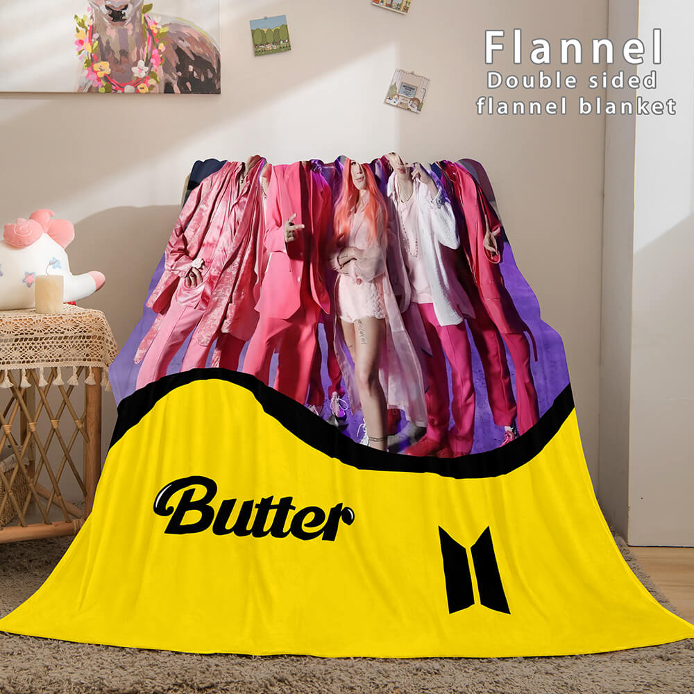 2026 NEW BTS Butter Cosplay Flannel Blanket Throw