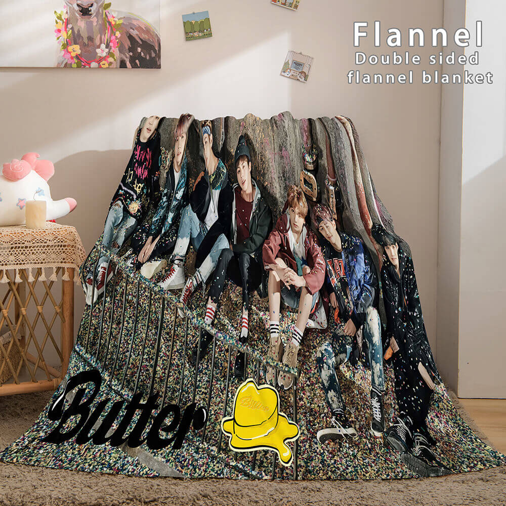 2026 NEW BTS Butter Bangtan Boys Cosplay Flannel Blanket