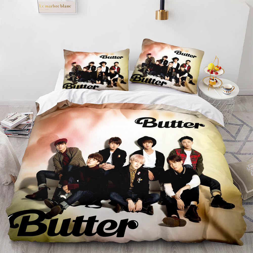 2026 NEW BTS Butter Cosplay Bedding Sets Soft Quilt Covers Without Filler
