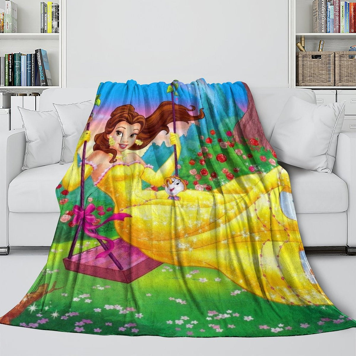 2026 NEW Cartoon Beauty and the Beast Blanket Flannel Throw Room Decoration