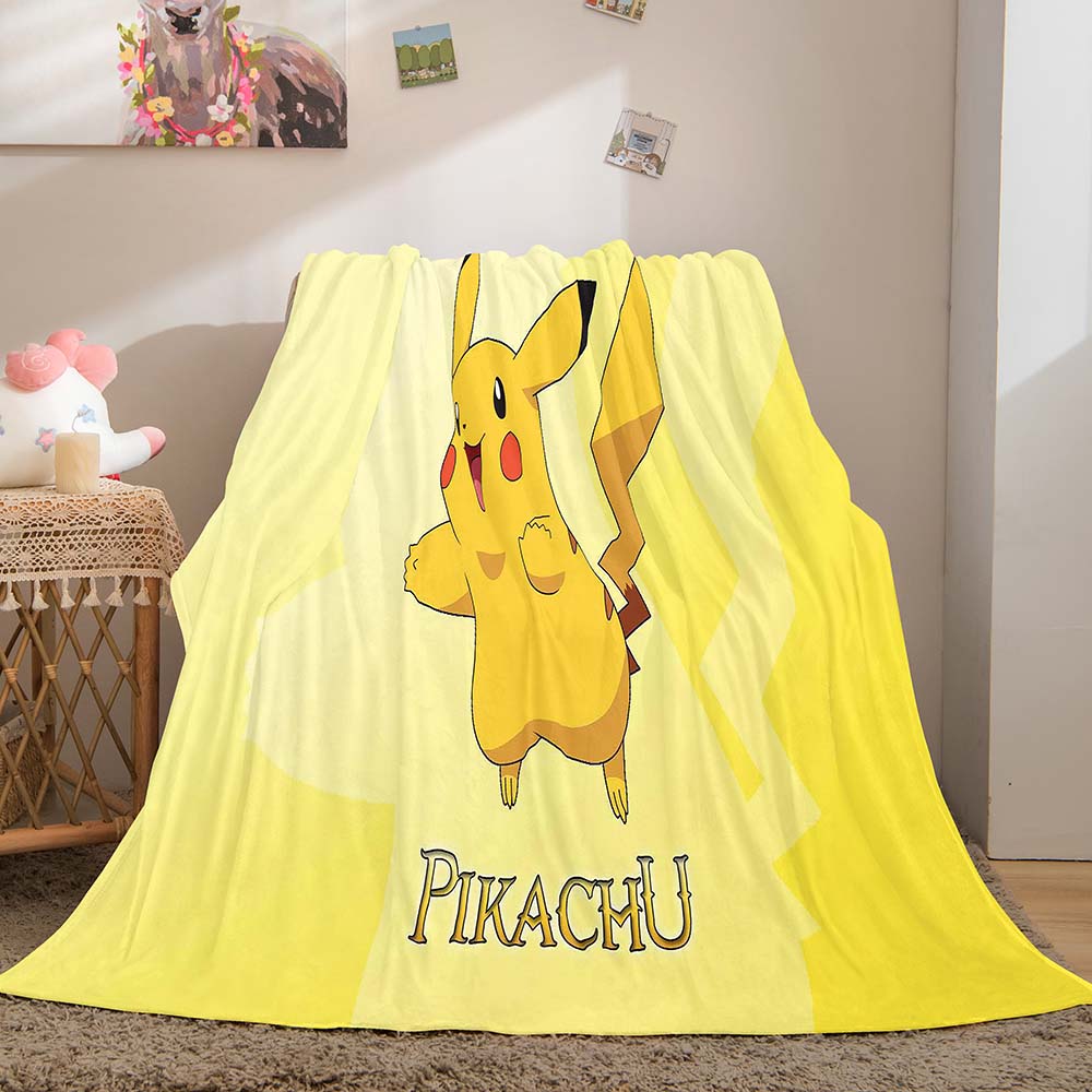 2026 NEW Cartoon Pikachu Blanket Flannel Throw Room Decoration