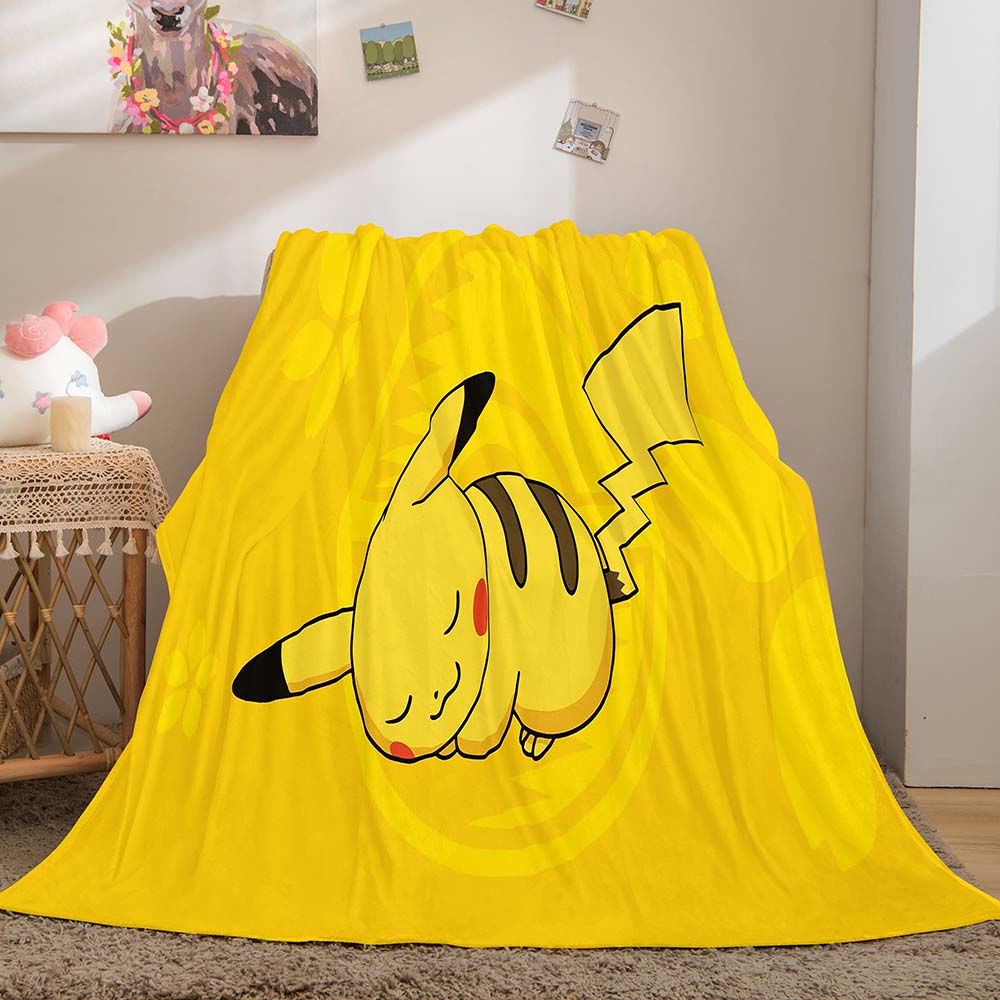 2026 NEW Cartoon Pikachu Blanket Flannel Throw Room Decoration