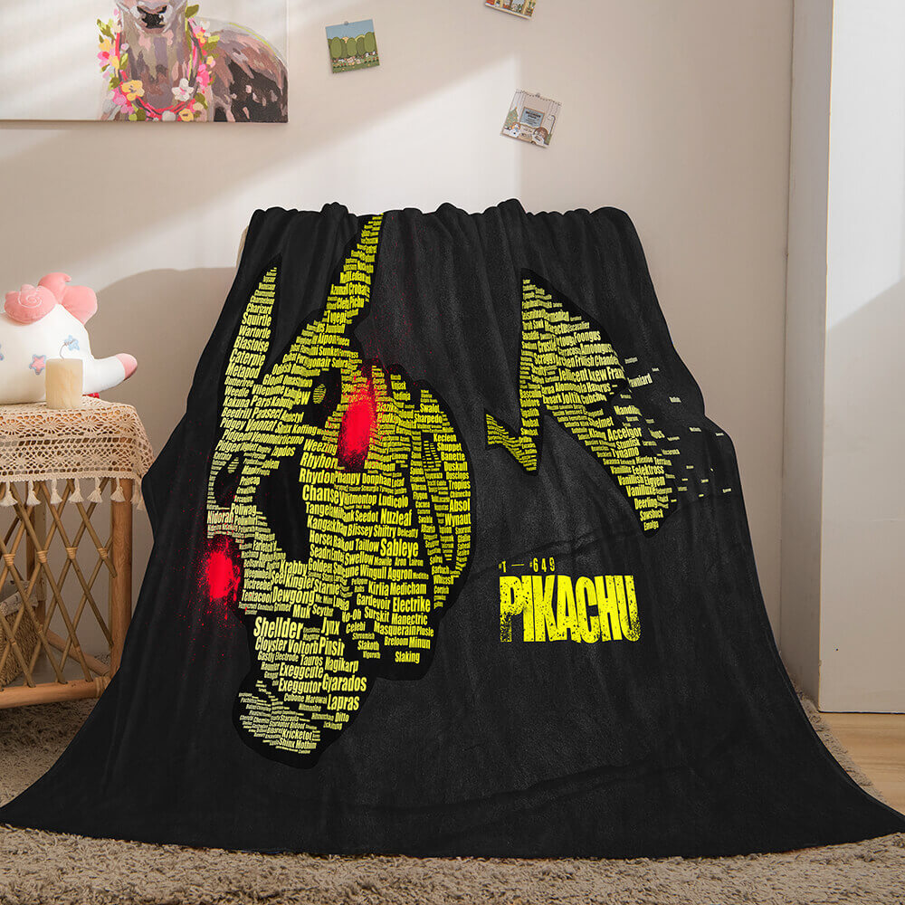 2026 NEW Cartoon Pokemon Pikachu Flannel Fleece Blanket Throw Cosplay Blanket
