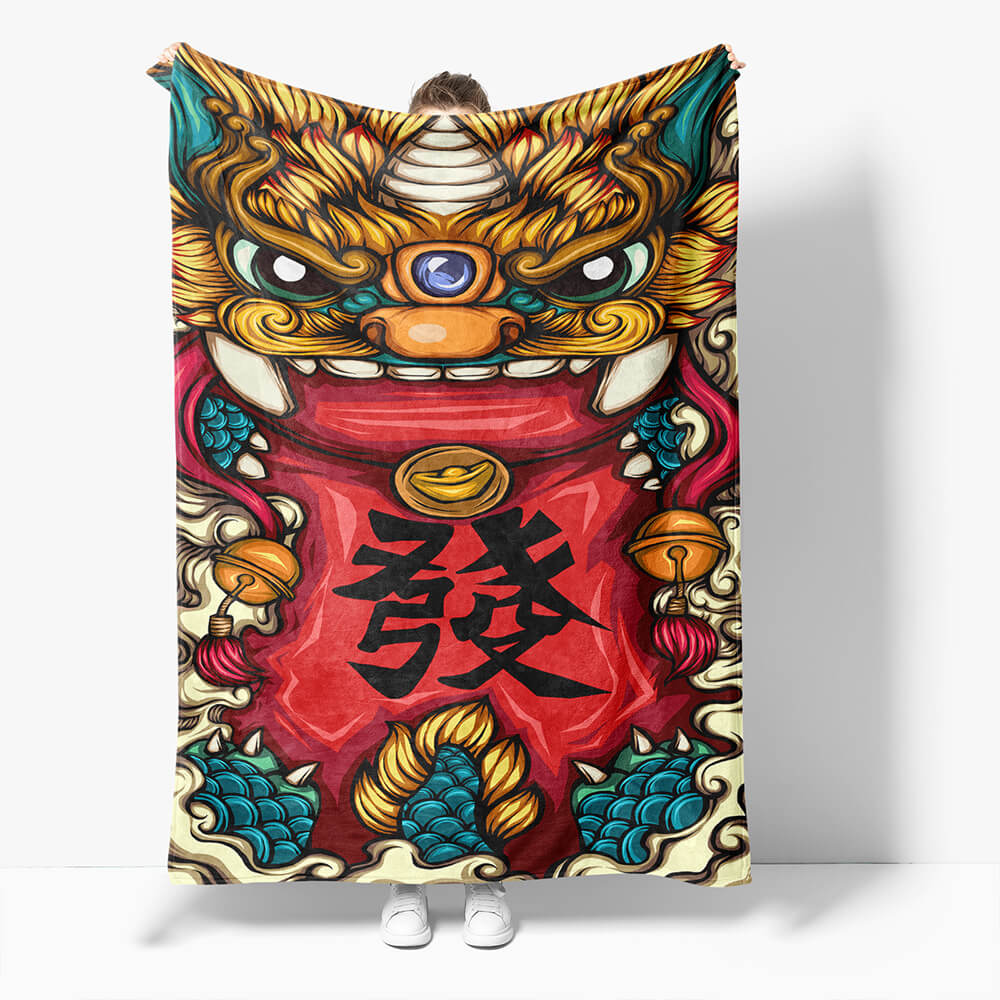 2026 NEW Chinese National Tide Elements Flannel Fleece Throw Blanket