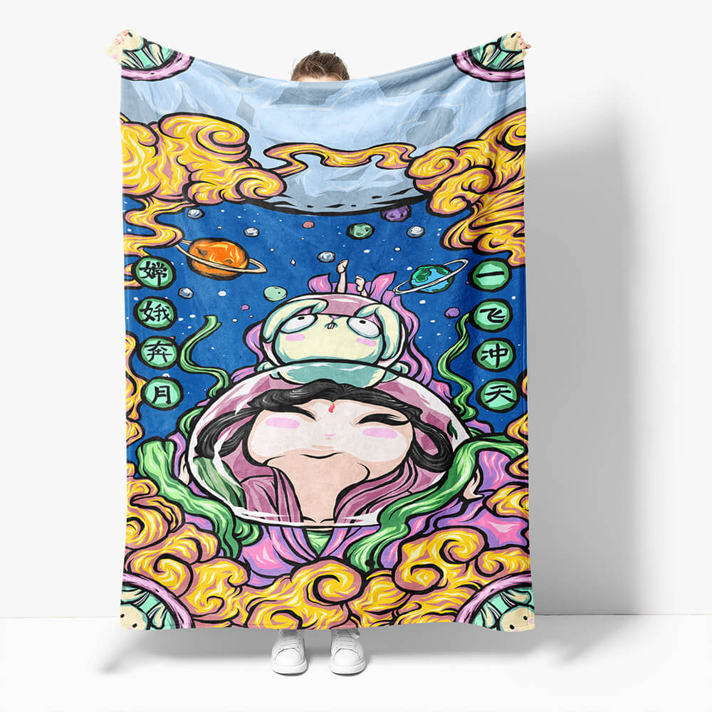 2026 NEW Chinese National Tide Elements Flannel Fleece Throw Cosplay Blanket