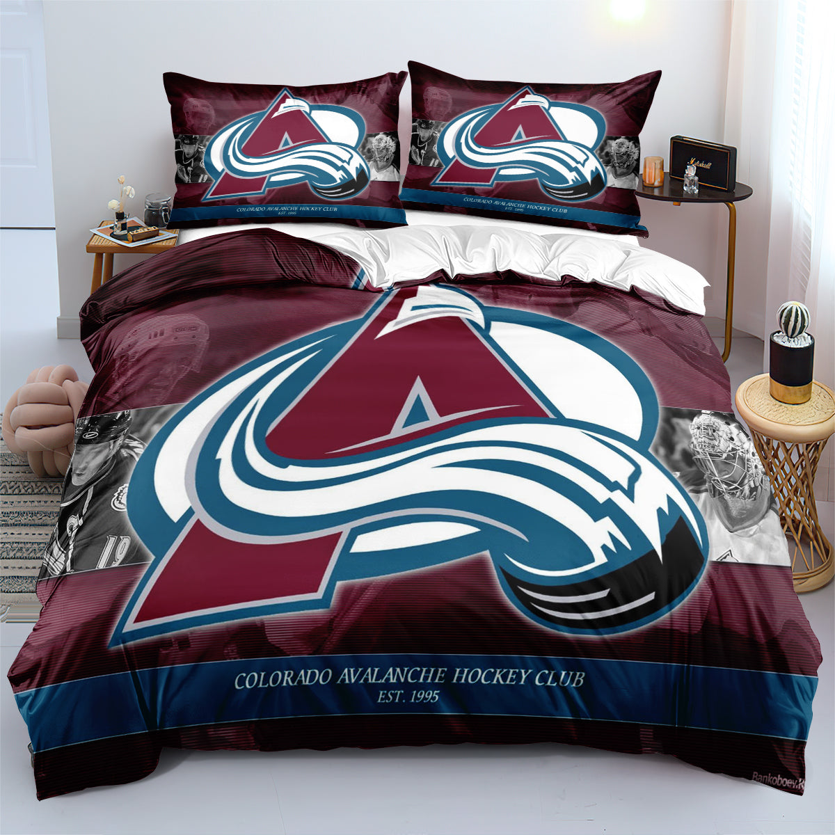 Colorado Avalanche Hockey League Duvet Cover Quilt Case Pillowcases