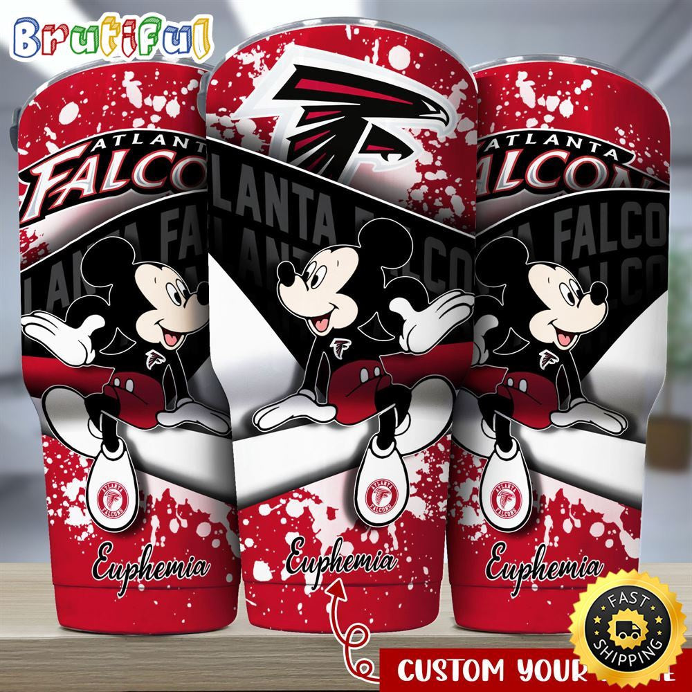 Custom Name NFL Atlanta Falcons Tumbler Mickey Mouse Tumbler Style
