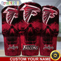 Custom Name NFL Atlanta Falcons Tumbler Skull Pattern For Sports Fan