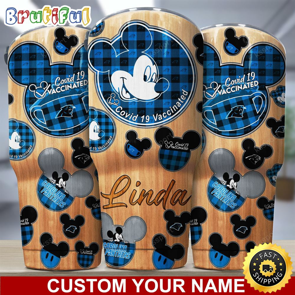 Custom Name NFL Carolina Panthers Tumbler Nfl Mickey Tumbler