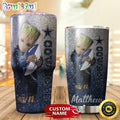 Custom Name NFL Dallas Cowboys Tumbler Baby Groot Loves Rugby Tumbler