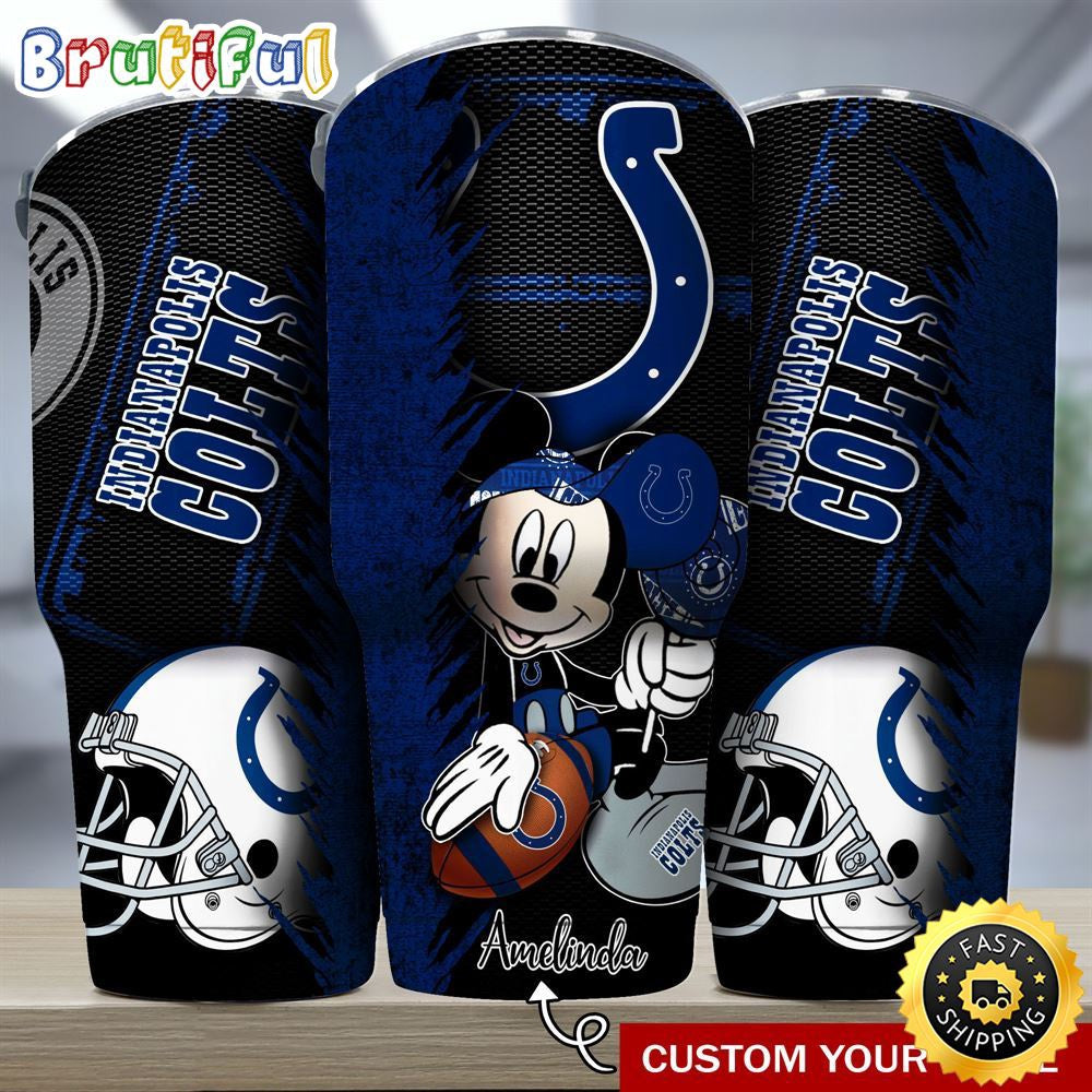 Custom Name NFL Indianapolis Colts Tumbler Mickey Tumbler Art For Sports Fan