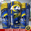 Custom Name NFL Los Angeles Rams Tumbler Baby Yoda Tumbler For Fans