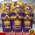 Custom Name NFL Minnesota Vikings Tumbler Skull Pattern For Sports Fan