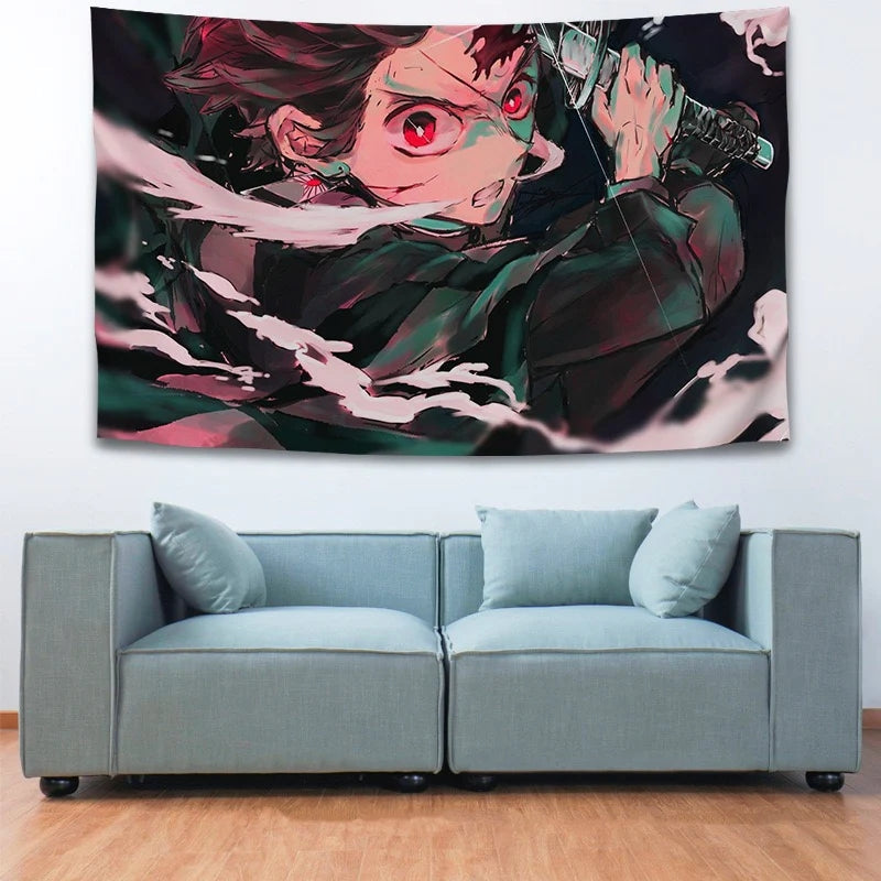 Demon Slayer Wall Decor Hanging Tapestry Home Bedroom Living Room Decoration