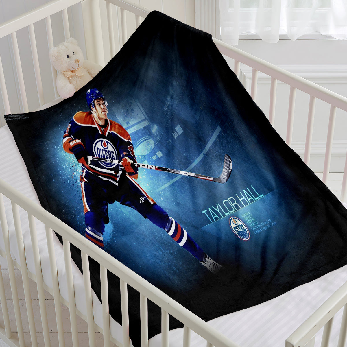 Edmonton Oilers Hockey Team Flannel Fleece Throw Blanket