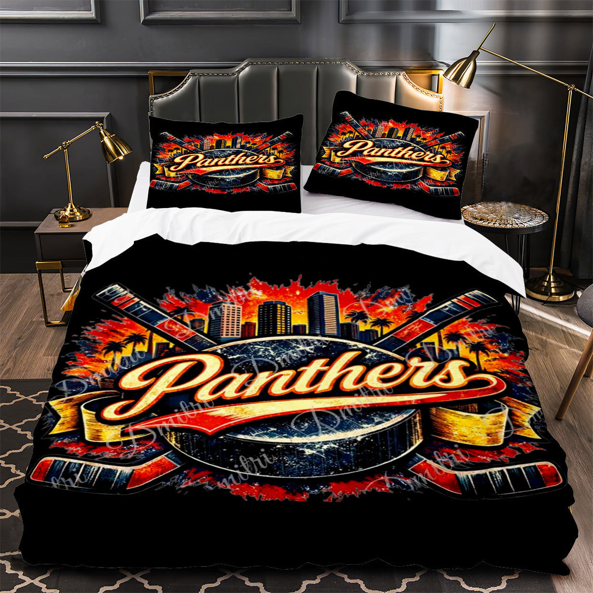 Florida Panthers Hockey Duvet Cover Quilt Case Pillowcase Bedding Set Without Filler