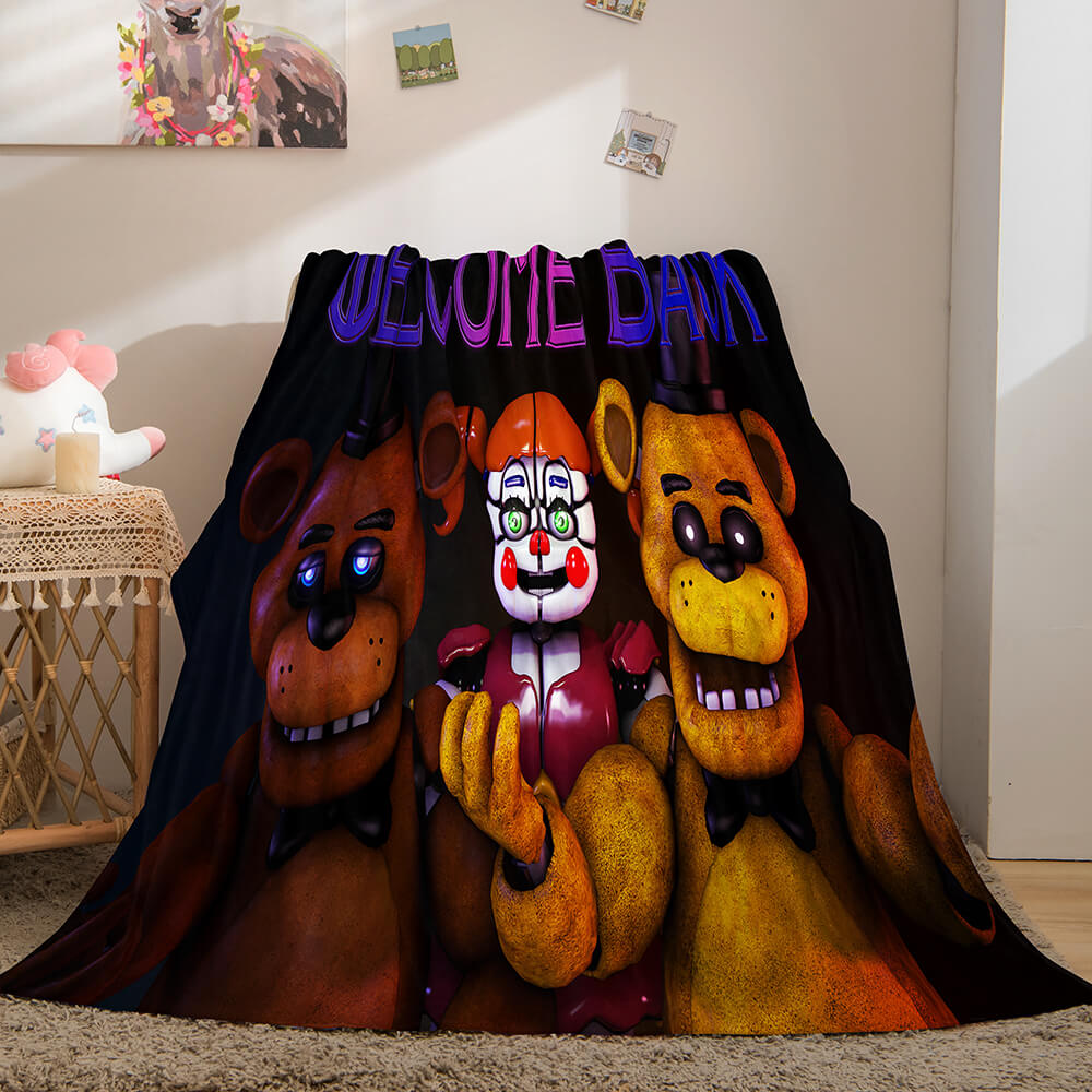 2026 NEW Game Five Nights at Freddy's Flannel Caroset Throw Cosplay Blanket