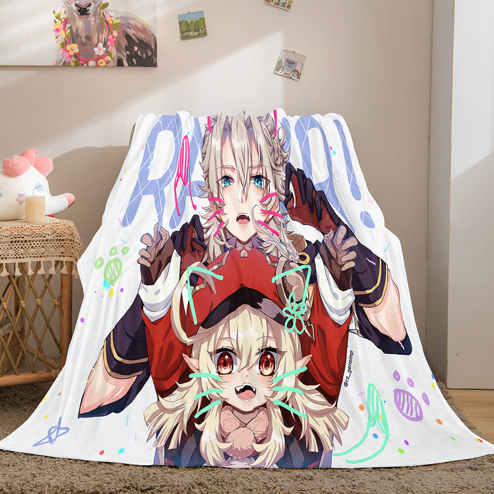 2026 NEW Game Genshin Impact Flannel Caroset Throw Cosplay Blanket