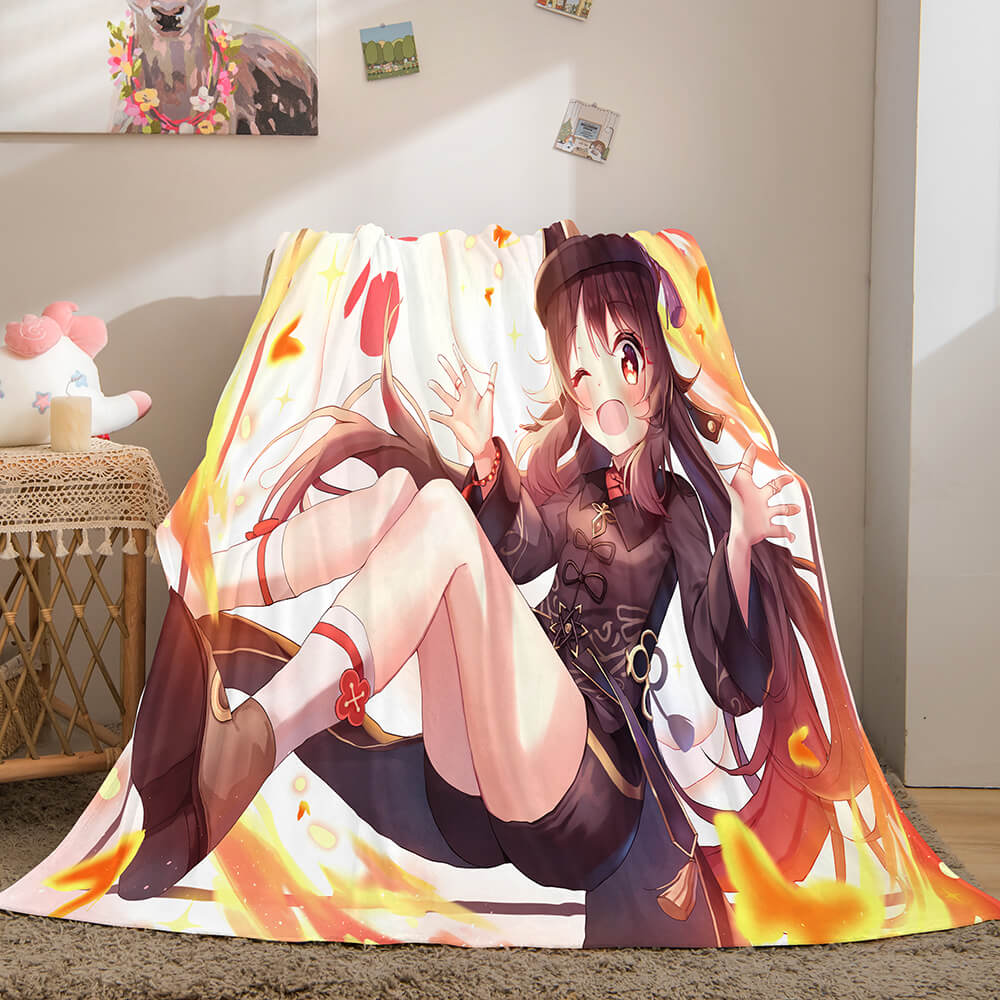 2026 NEW Game Genshin Impact Flannel Caroset Throw Cosplay Blanket
