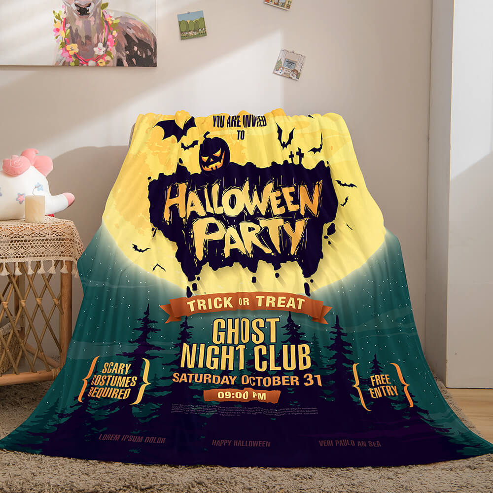2026 NEW Halloween Castle Flannel Fleece Throw Cosplay Blanket