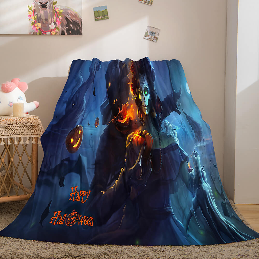 2026 NEW Halloween Flannel Caroset Throw Cosplay Blanket