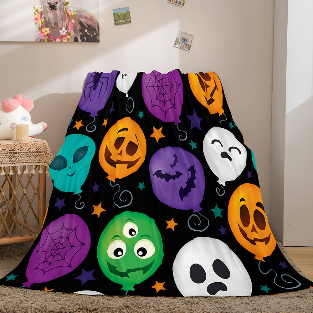 2026 NEW Halloween Pumpkin Flannel Fleece Throw Cosplay Blanket