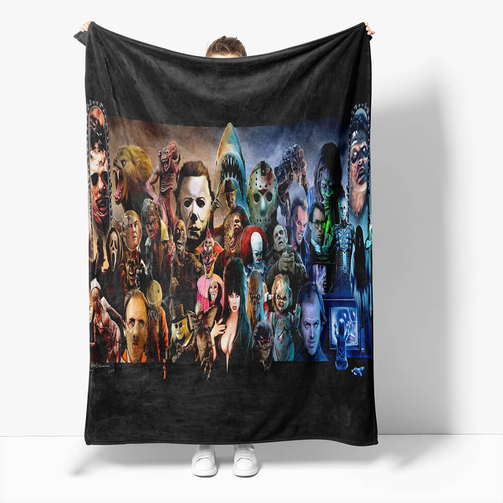 2026 NEW Horror Robe Flannel Blanket Fleece Throw Blanket Wrap Nap Bedding Sets