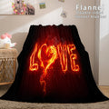 2026 NEW I LOVE You Bed Blanket Soft Flannel Blanket