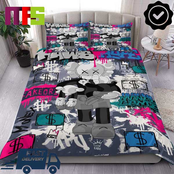 Kaws Graffiti Artwork Hypebeast Fashion Money Game Home Decor Bedding Set