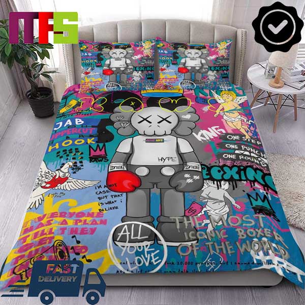 Kaws Hypebeast King Graffiti Art Luxury California King Bedding Set