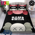 Kaws Red And Gray With White Text Upside Down Home Decor Twin Bedding Set