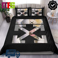 Kaws x Off White Signature Logo Black Home Decor Queen Bedding Set