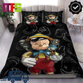 Kaws x Pinocchio And Jiminy Cricket Black Luxury Bedding Set