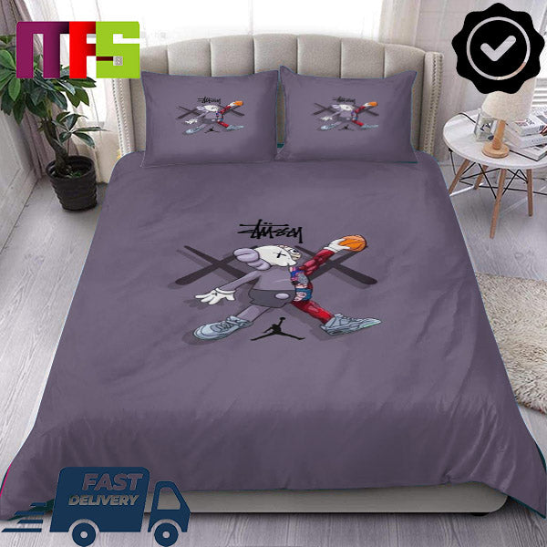 Kaws x Stussy x Nike Jordan Signature Jordan Kaws Logo Luxury Bedding Set