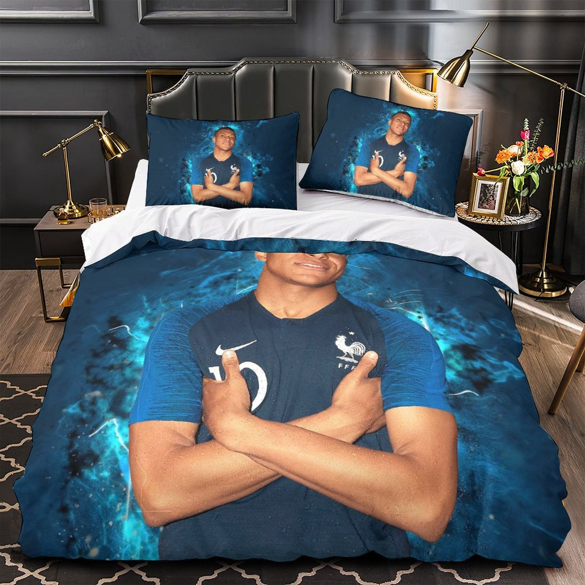 2026 NEW Kylian Mbappé Pattern Bedding Set Quilt Cover Without Filler