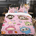 Labubu Duvet Cover Quilt Case Pillowcase Bedding Set Without Filler