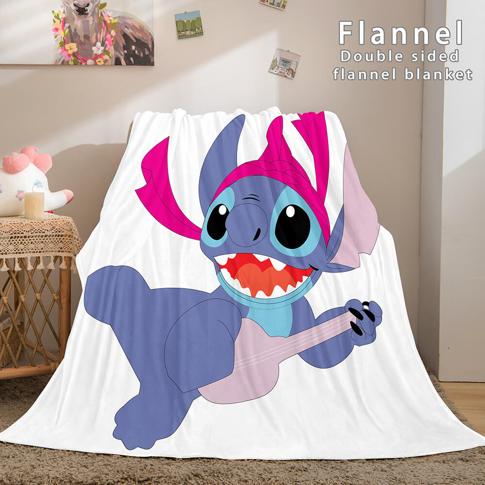 2026 NEW Lilo and Stitch Ohana Flannel Blanket Warm Cozy Throw Bed Blanket