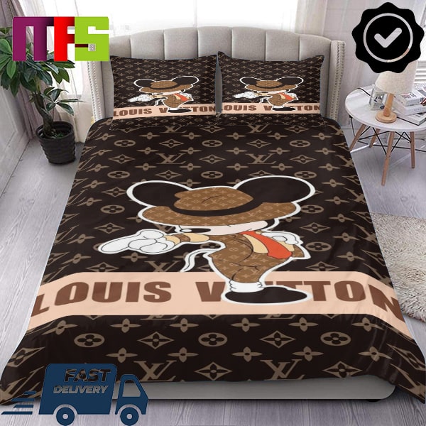 Louis Vuitton Disney Mickey Mouse Micheal Jackson Moonwalk Luxury Bedding Set