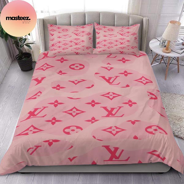 Louis Vuitton Pink Pattern Comforter Bedding Set