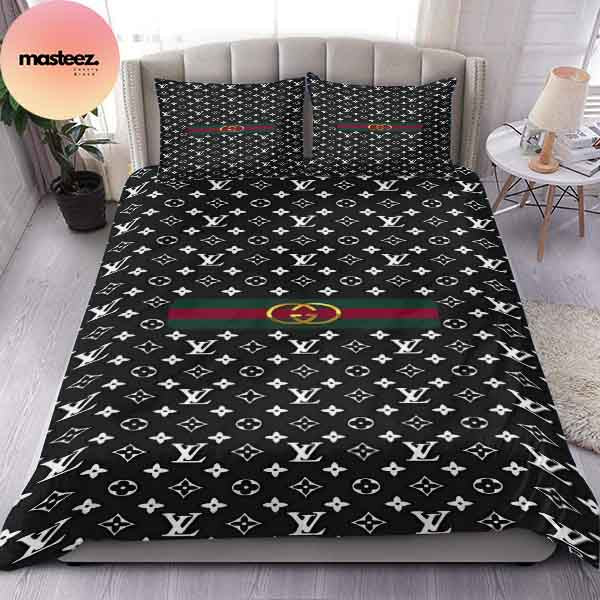 Louis Vuitton X Gucci Best Queen Bedding Set