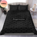 Louis Vuitton X Supreme Black Best Comforter Bedding Set