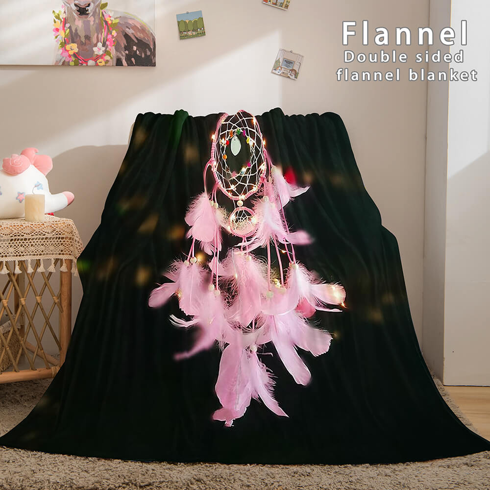 2026 NEW Magical Dream Catcher Flannel Fleece Reversible Sherpa Throw Blanket