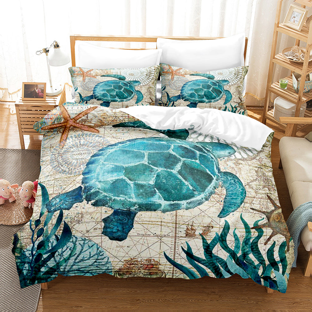 2026 NEW Marine Animal Bedding Set Quilt Cover Without Filler