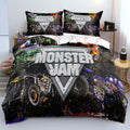 Monster Jam Truck Duvet Cover Quilt Case Pillowcase Bedding Set