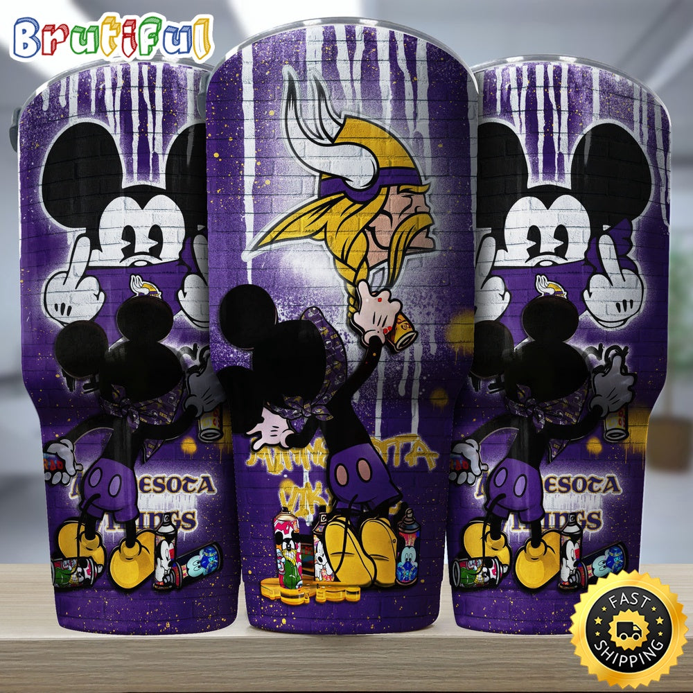 NFL Minnesota Vikings Tumbler Nfl Tumbler Mickey Graffiti For Sports Fan